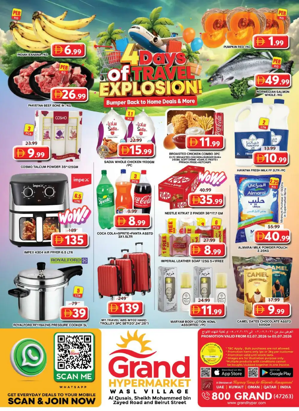 Grand Hypermarket Wasl Village Mega Deals July 2-5 | Latest Leaflets page 1