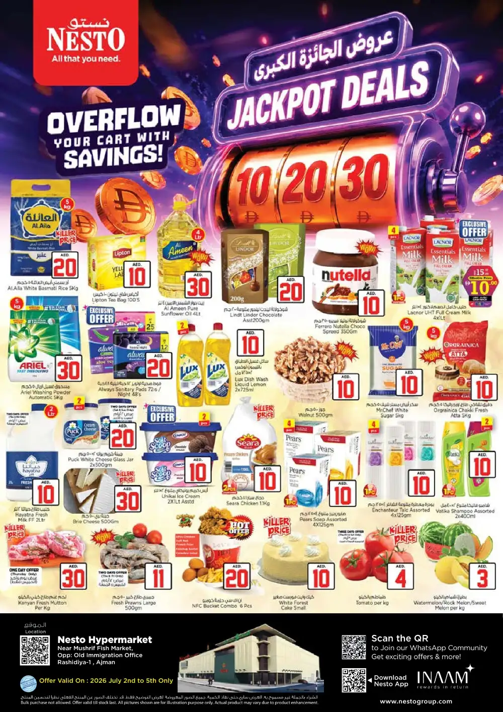 Nesto Rashidiya AED 10 20 30 Jackpot Deals | Latest Leaflets page 1
