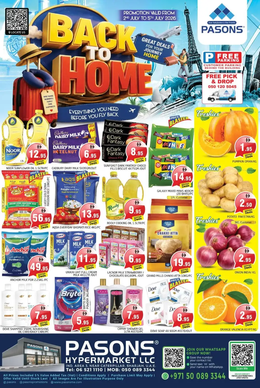 Pasons Hypermarket Sharjah Back to Home Sale | Latest Leaflets page 1