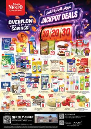 Nesto Market Liwan AED 10 20 30 Jackpot Deals | Latest Offers flyer cover