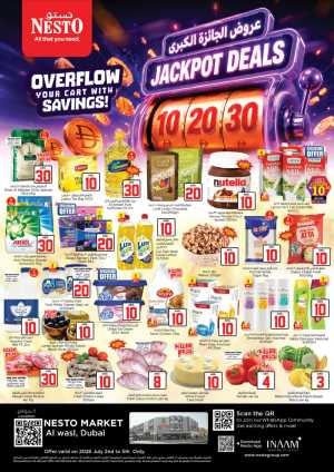 Nesto Market Al Wasl AED 10 20 30 Jackpot Deals | Latest Offers flyer cover