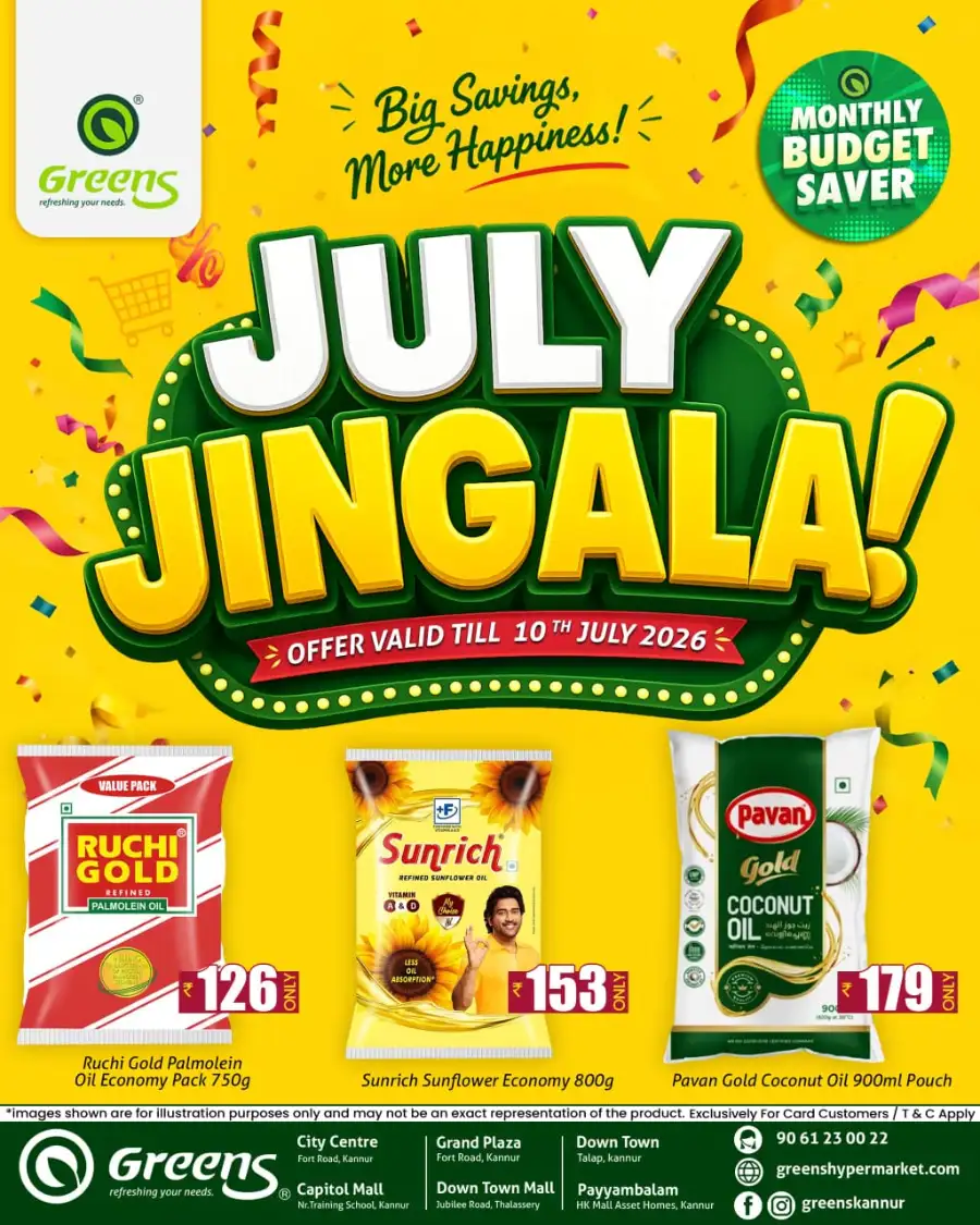Greens Hypermarket July Jingala Offers | Biggest Deals page 1