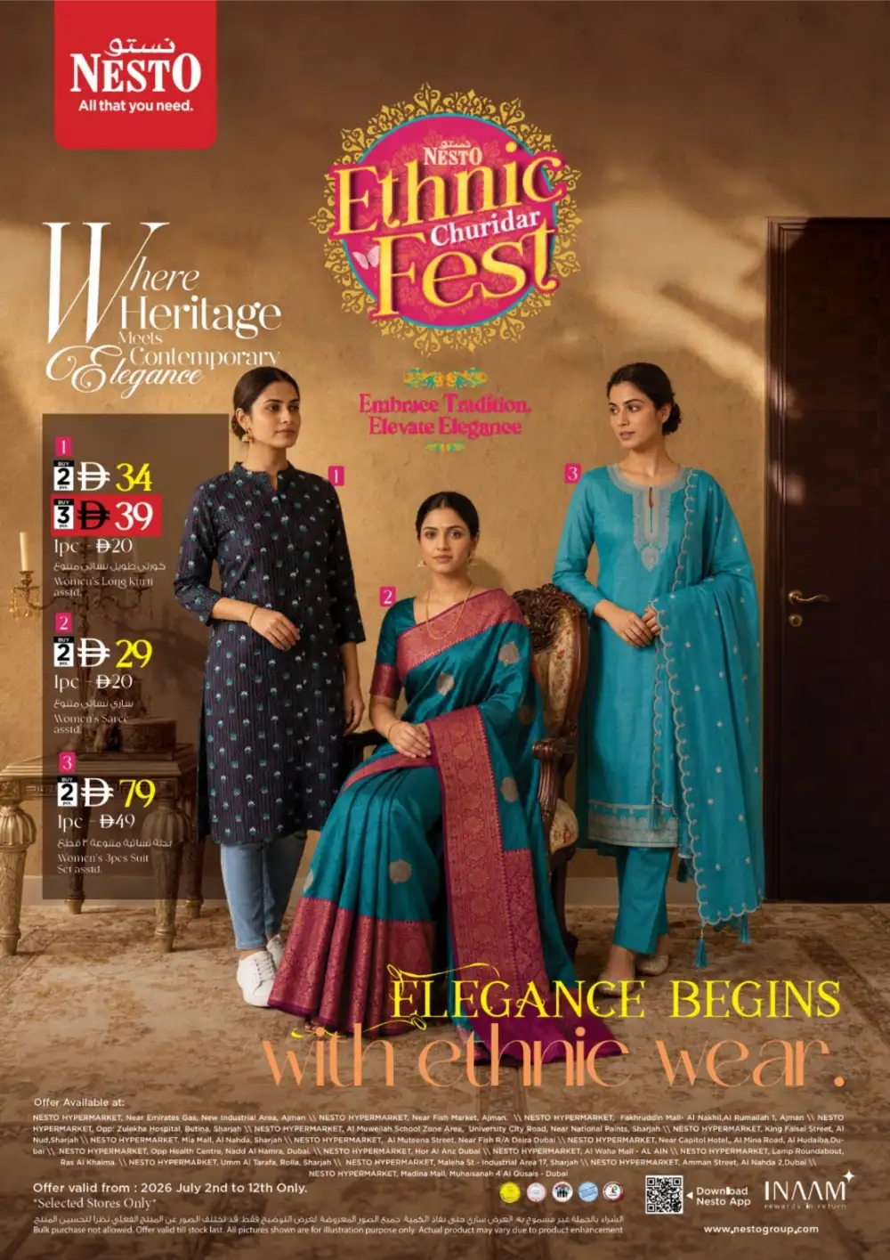 Nesto Ethnic Wear & Churidar Fest Deals | Latest Flyer page 1