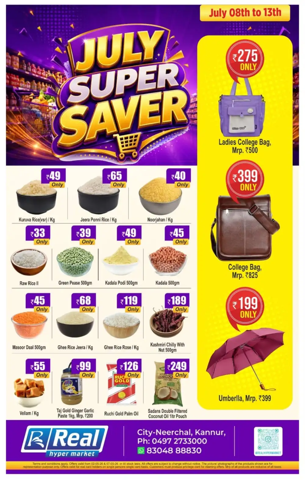 Real Hypermarket July Super Saver Kannur | Latest Leaflets page 1