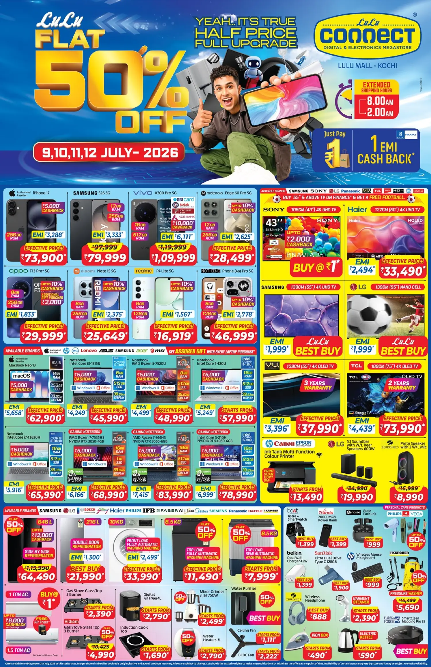 LuLu Connect Kochi Flat 50% Off Electronics Sale | 4 Days Only page 1