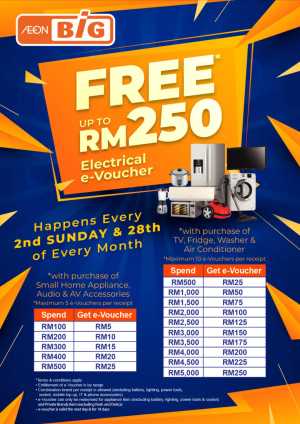 AEON BiG Electrical E-Voucher Promotions | Latest Deals flyer cover