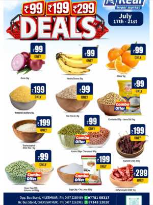 Real Hypermarket ₹99 ₹199 ₹299 Offers flyer cover