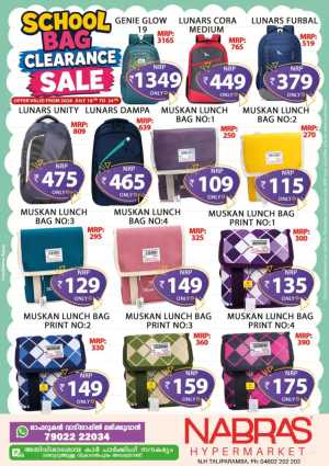School bag clearence sale flyer cover