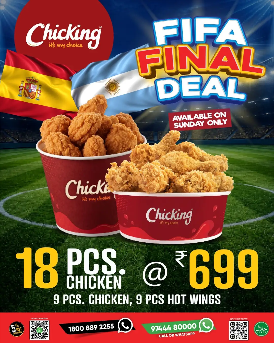 Chicking FIFA Final Deal - 18 Pcs Chicken for ₹699 page 1