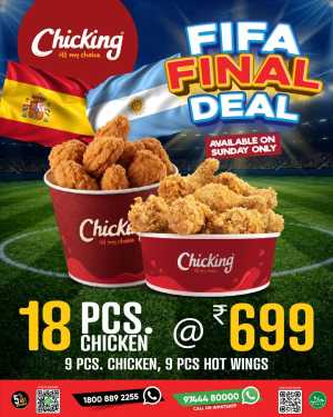 Chicking FIFA Final Deal - 18 Pcs Chicken for ₹699 flyer cover