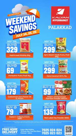 Kalyan Hypermarket Palakkad Weekend Savings flyer cover