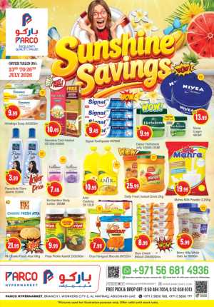 Parco Hypermarket Al Mafraq Sunshine Savings | Latest Deals flyer cover