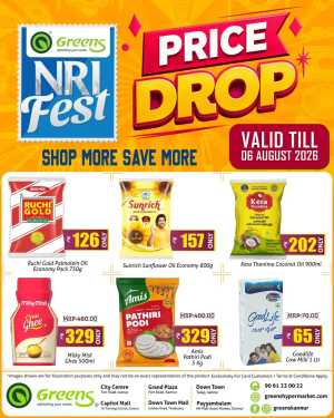 Greens Hypermarket Kannur NRI Fest Offers | Latest Deals flyer cover
