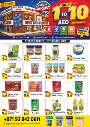 Best Gifts Center Al Nahda Offers | 1 to 10 AED Deals flyer cover