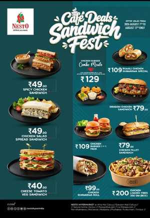 Nesto Cafe Deals Sandwich Fest Offers | Fast Food Deals flyer cover