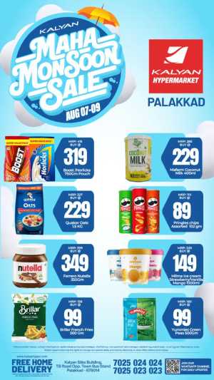 Kalyan Palakkad Offers Today | Maha Monsoon Sale Deals flyer cover