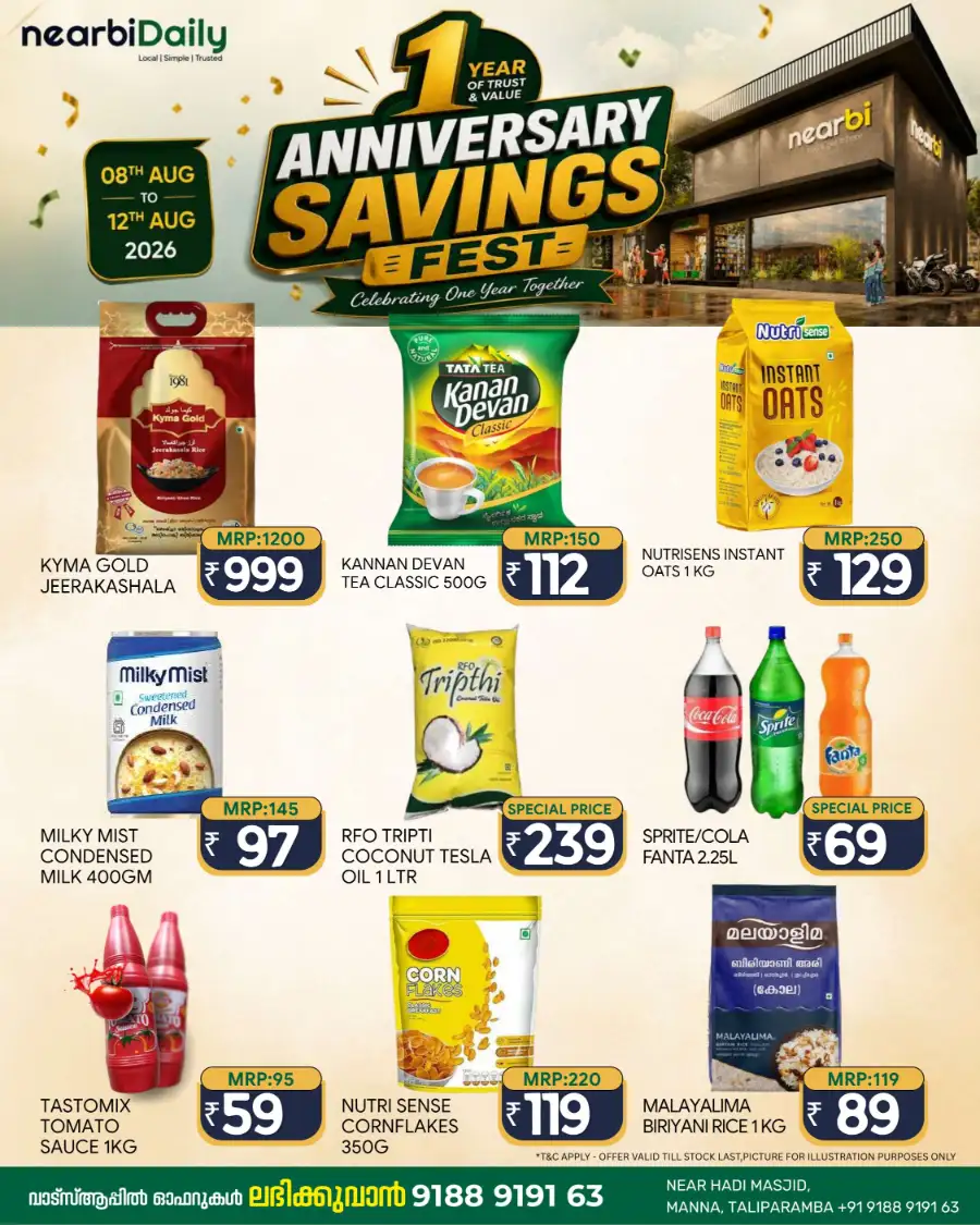 Nearbi Daily Taliparamba Grocery Offers | Savings Fest page 1