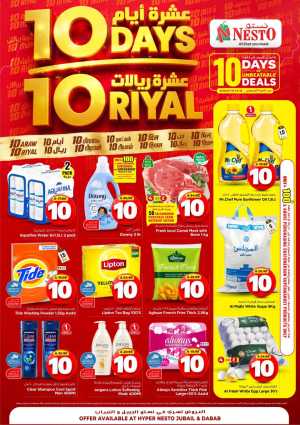 Hyper Nesto Dabab & Jubail Offers | 10 Days Deals flyer cover