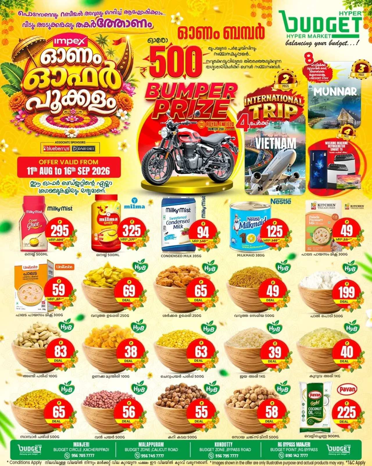 Budget Hypermarket Offers Today | Onam Bumper Fest page 1