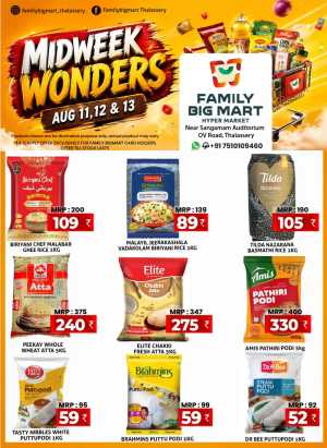 Family Big Mart Thalassery Offers | Midweek Wonders flyer cover