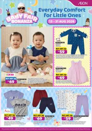 AEON Retail Malaysia Baby Fair Bonanza Offers | Latest Deals flyer cover