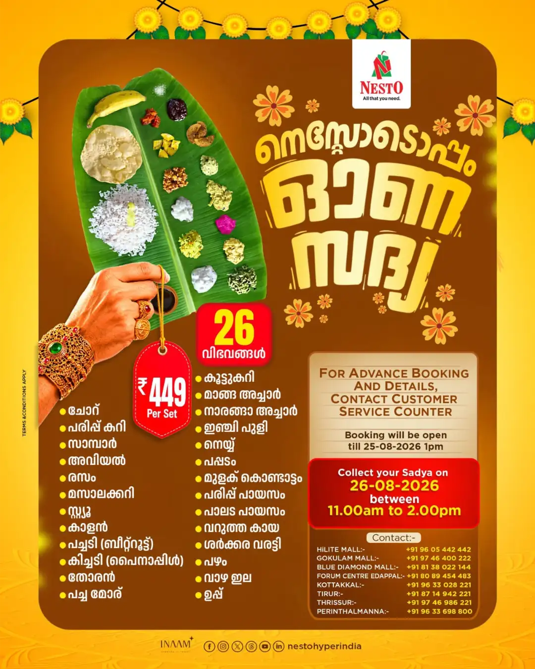 Nesto Hypermarket Offers | Onam Sadhya Advance Booking page 1
