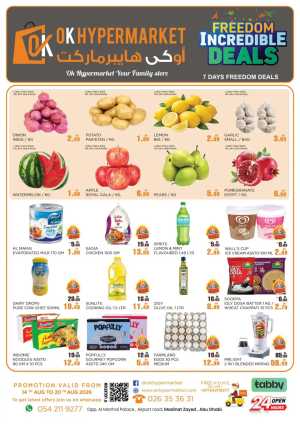 OK Hypermarket Abu Dhabi Offers | Freedom Deals flyer cover