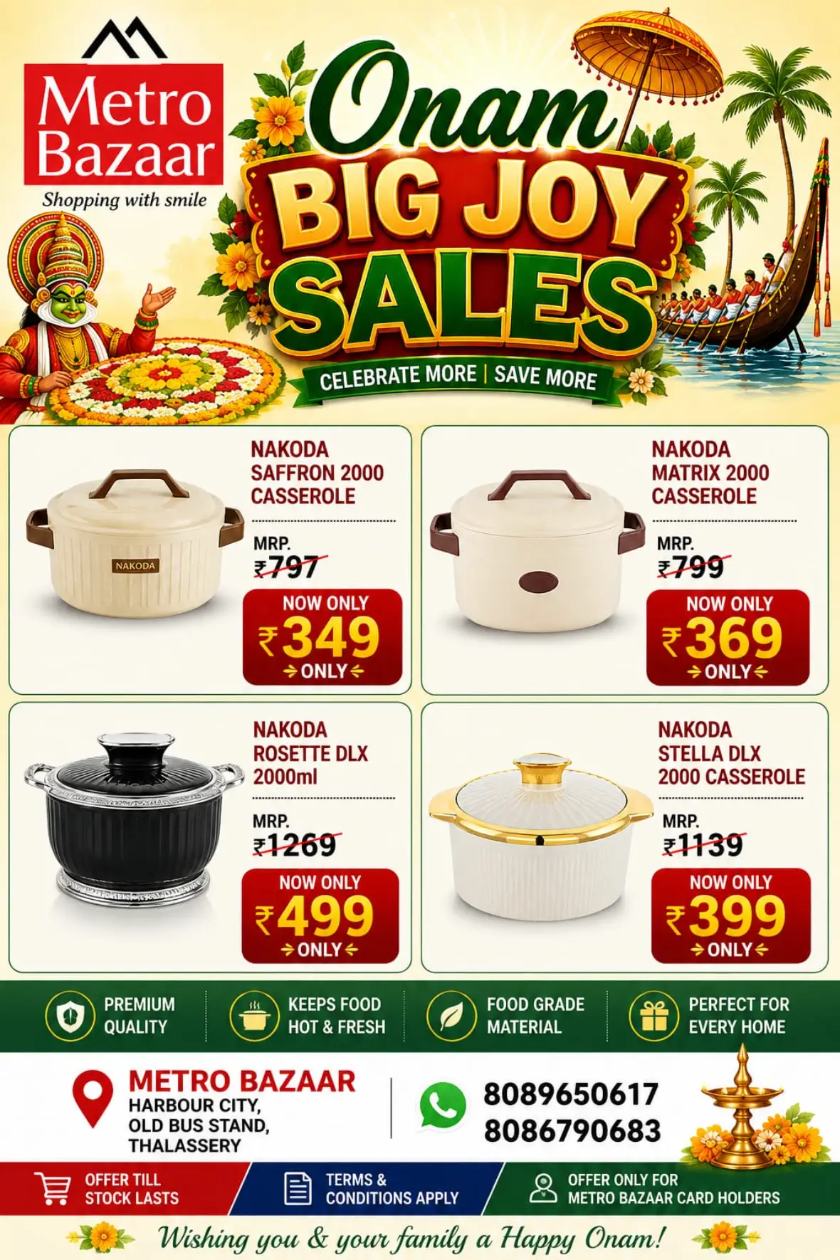 Metro Bazaar Thalassery Offers Today | Onam Big Joy Sales page 8