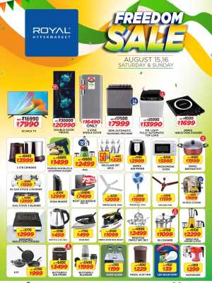 Royal Hypermarket Palakkad Freedom Sale | Electronics Offers flyer cover