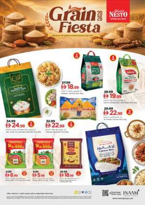Nesto Grain Fiesta Offers & Rice Deals | 20 Aug - 02 Sep 2026 flyer cover