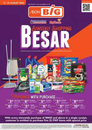 AEON BiG Biweekly Shopping Besar Promotion | Aug 17-31 2026 flyer cover