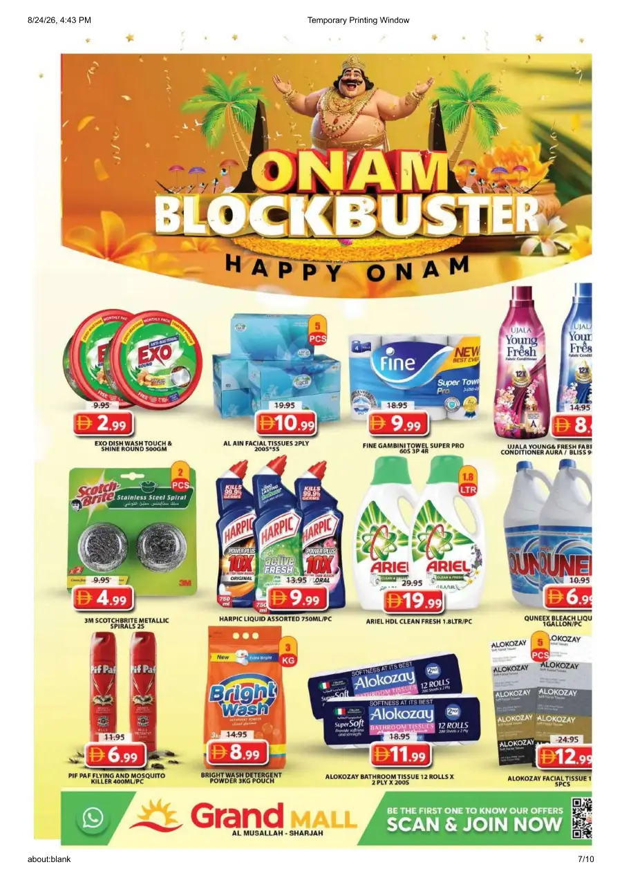 Grand Mall Al Musallah Offers | Onam Blockbuster Deals page 6