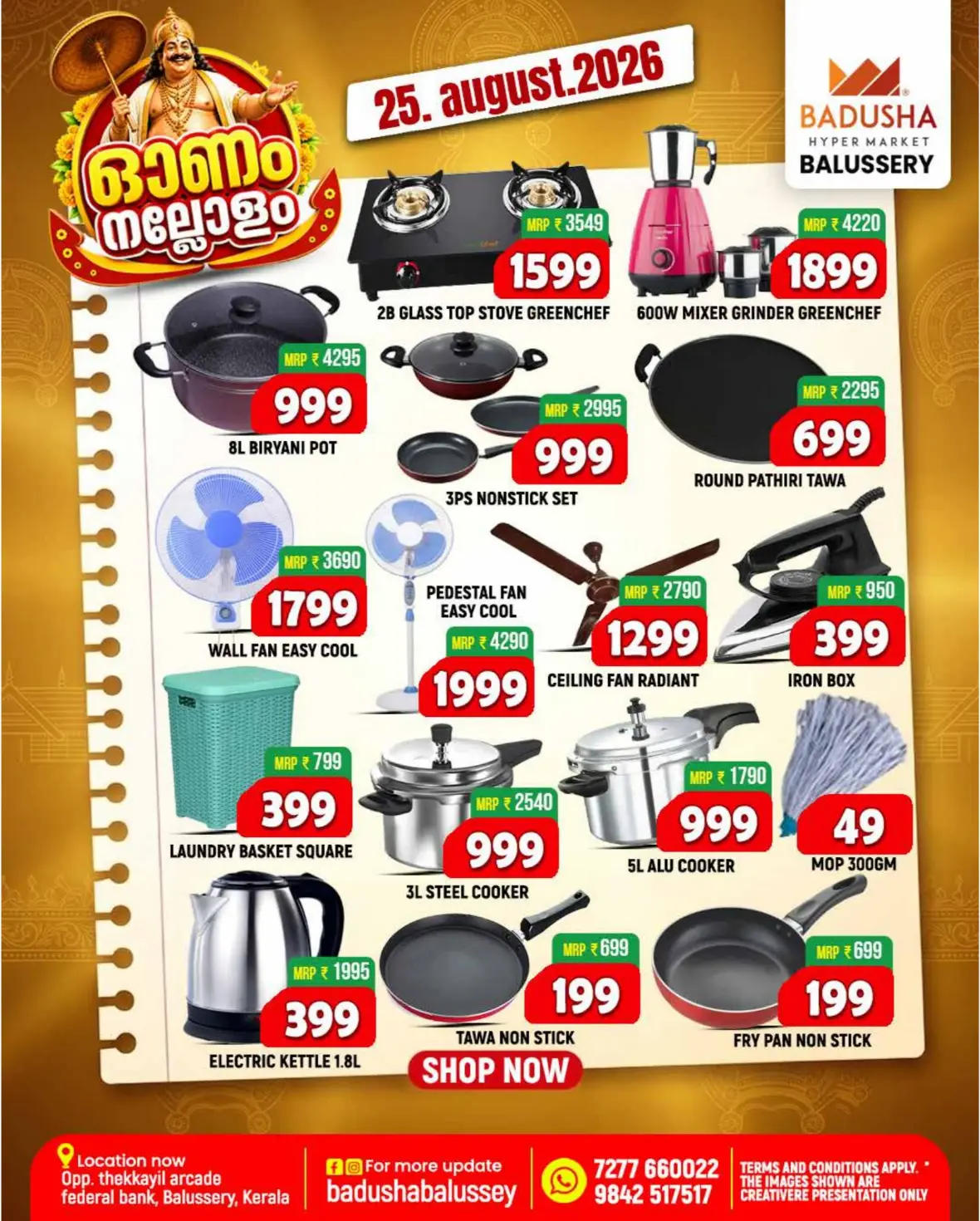 Badusha Hypermarket Balussery Onam Offers & Deals page 9