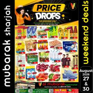 Al Mubarak Sharjah Weekend Price Drops Offers flyer cover