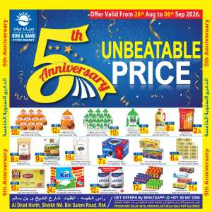 Sun & Sand RAK | 5th Anniversary Offers flyer cover