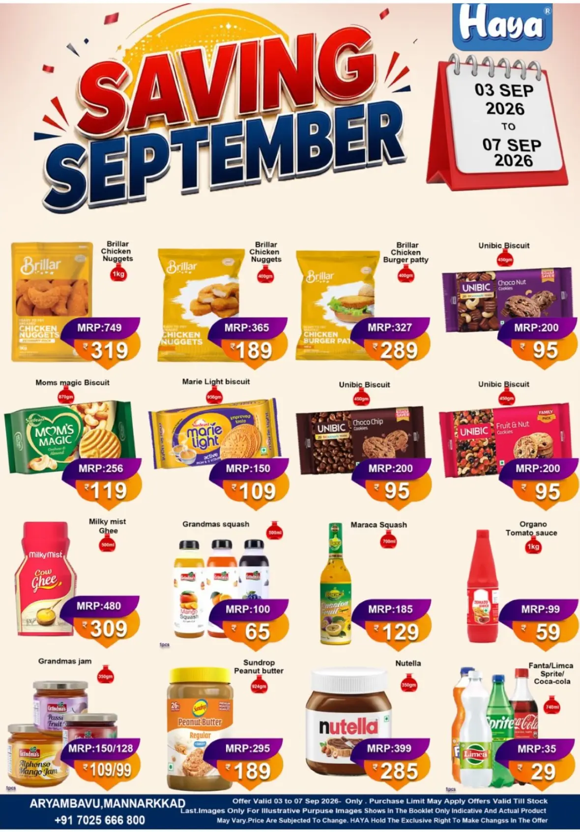 Haya Aryambavu Offers | Saving September page 1