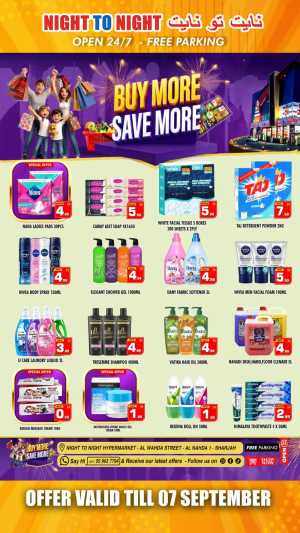 Night To Night Sharjah | Latest Offers & Deals flyer cover