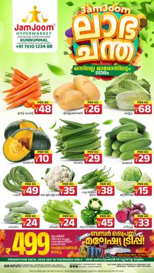 Fresh Vegetable Deals & ₹499 Prize Promotion flyer cover