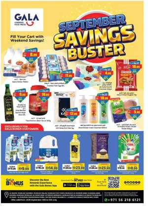 Gala Supermarket September Savings Buster Deals flyer cover