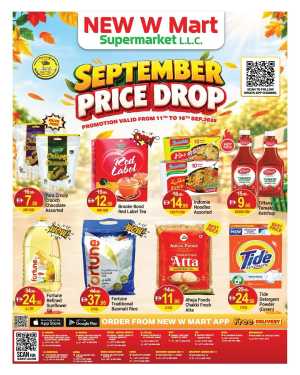 New W Mart Supermarket September Price Drop flyer cover