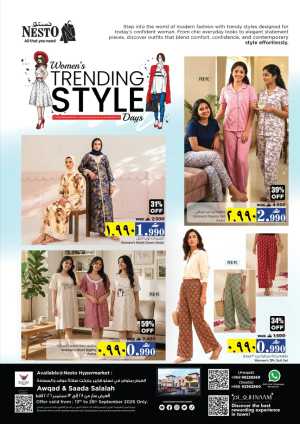 Nesto Awqad & Saada | Women's Trending Style Days & Offers flyer cover
