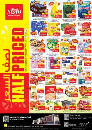 Nesto Hypermarket Al Warsan Half Priced Deals flyer cover