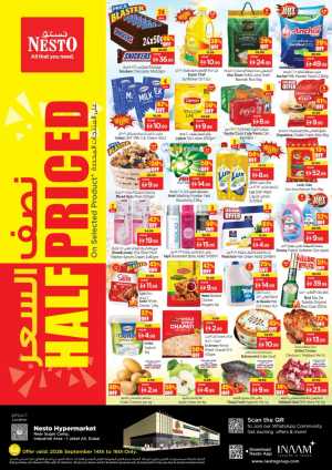 Nesto Hypermarket Jebel Ali Half Priced Deals flyer cover