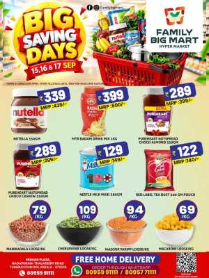 Family Big Mart Tuneri Big Saving Days flyer cover