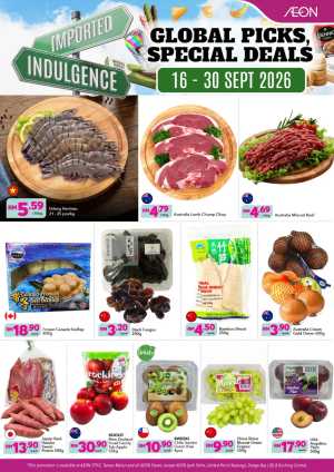 AEON Global Picks Special Deals | Imported Indulgence flyer cover