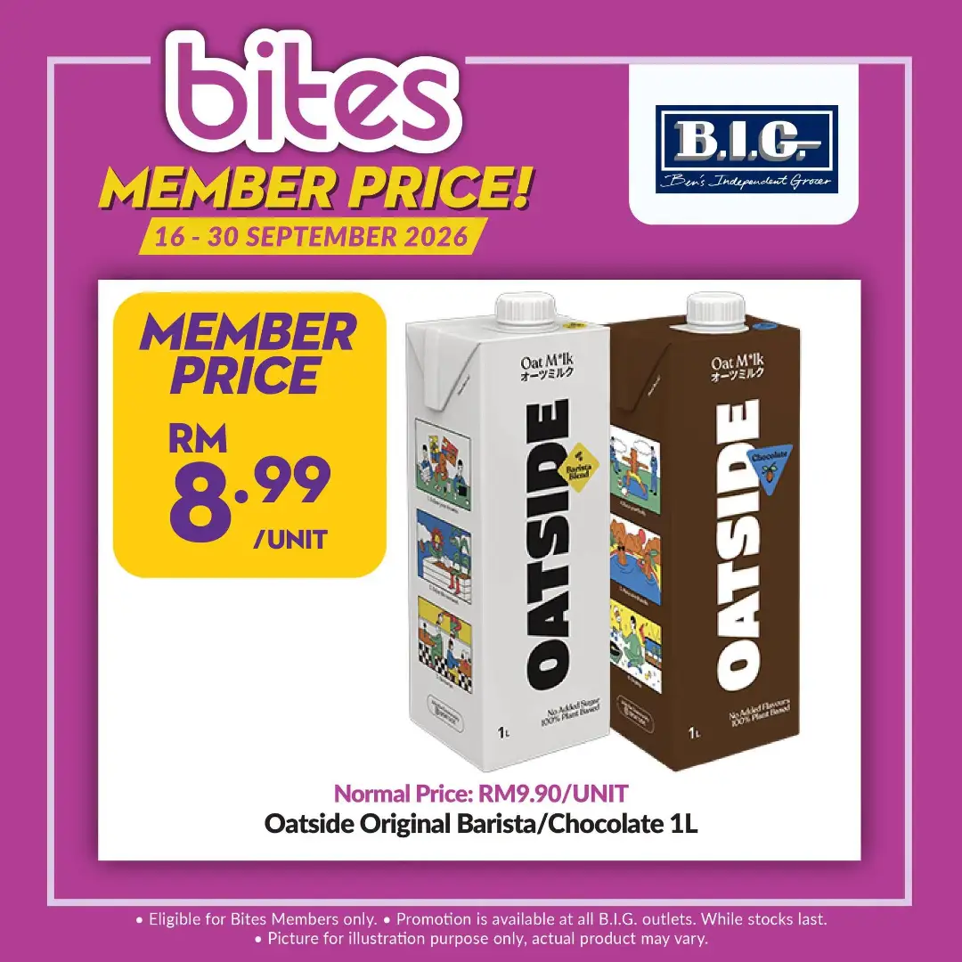 B.I.G. Bites Member Price | Oatmilk & Groceries Deals page 1