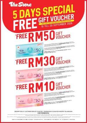 The Store 5 Days Special | Free Gift Voucher Deals flyer cover