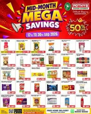 Pothys Kaloor Kochi Mega Savings Deals flyer cover