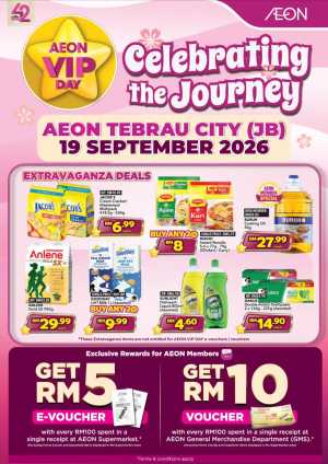 AEON Tebrau City VIP Day Extravaganza Promotions flyer cover