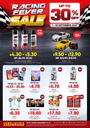 MR.DIY Racing Fever Sale | Up To 30% Off Offers flyer cover